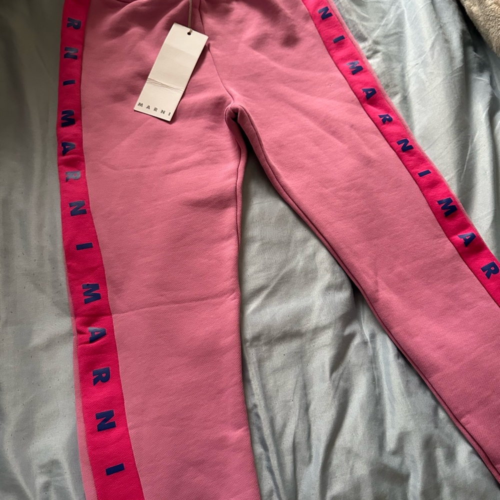 Marni Kids Pink Logo Track Pants